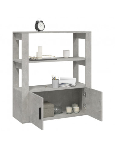 Credenza Grigio Cemento 80x30x90 cm in Legno Multistrato