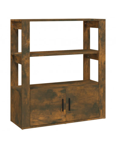 Credenza Rovere Fumo 80x30x90 cm in Legno Multistrato