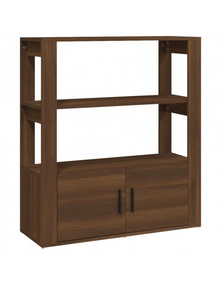 Credenza Rovere Marrone 80x30x90 cm in Legno Multistrato