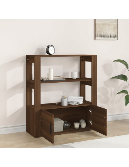 Credenza Rovere Marrone 80x30x90 cm in Legno Multistrato