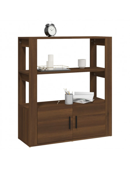 Credenza Rovere Marrone 80x30x90 cm in Legno Multistrato