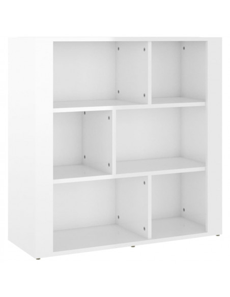 Credenza Bianco Lucido 80x30x80 cm in Legno Multistrato
