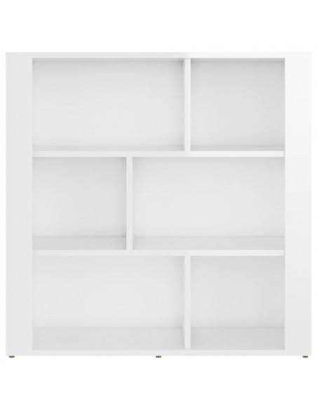 Credenza Bianco Lucido 80x30x80 cm in Legno Multistrato