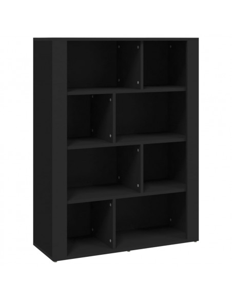 Credenza Nera 80x30x106 cm in Legno Multistrato
