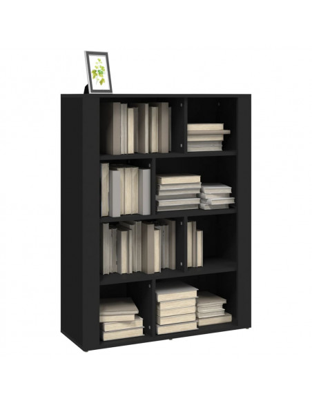 Credenza Nera 80x30x106 cm in Legno Multistrato