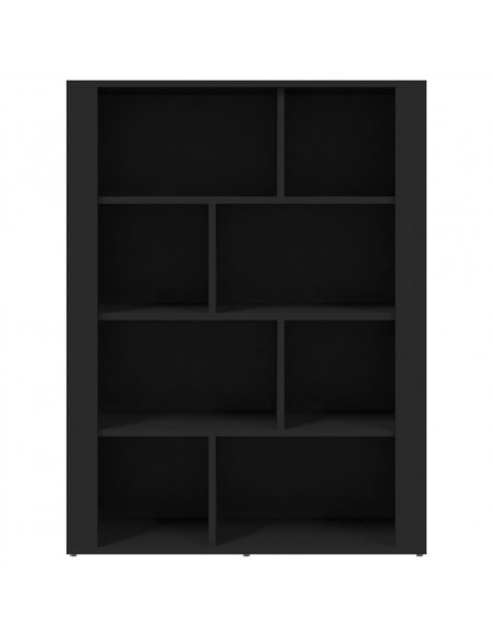 Credenza Nera 80x30x106 cm in Legno Multistrato