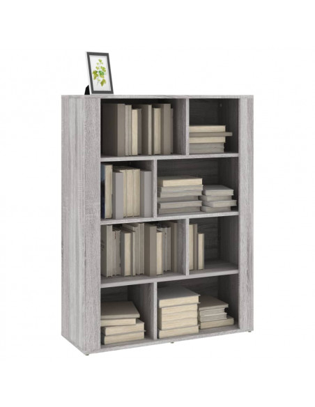 Credenza Grigio Sonoma 80x30x106 cm in Legno Multistrato