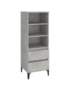 Credenza Grigio Cemento 40x36x110 cm in Legno Multistrato 2