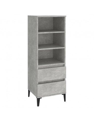 Credenza Grigio Cemento 40x36x110 cm in Legno Multistrato