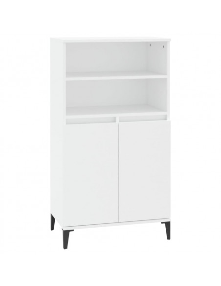Credenza Alta Bianca 60x36x110 cm in Legno Multistrato