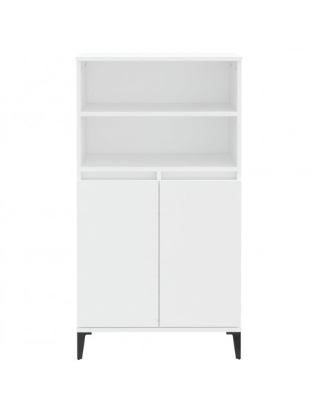 Credenza Alta Bianca 60x36x110 cm in Legno Multistrato
