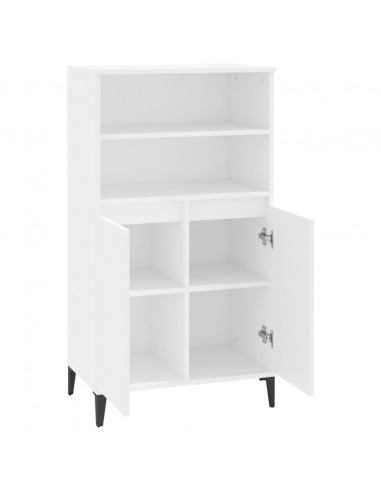 Credenza Alta Bianca 60x36x110 cm in Legno Multistrato