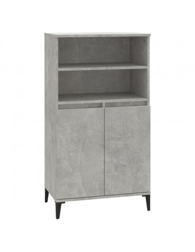 Credenza Grigio Cemento 60x36x110 cm in Legno Multistrato
