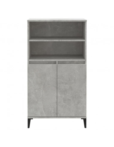 Credenza Grigio Cemento 60x36x110 cm in Legno Multistrato
