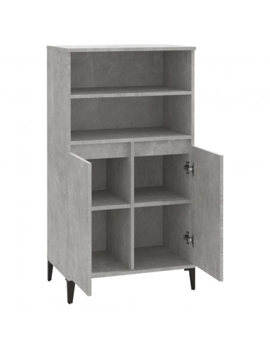 Credenza Grigio Cemento 60x36x110 cm in Legno Multistrato