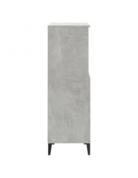 Credenza Grigio Cemento 60x36x110 cm in Legno Multistrato