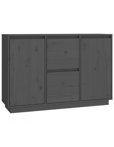 Credenza Grigia 111x34x75 cm in Legno Massello di Pino