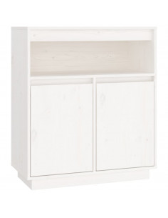 Credenza Bianca 70x34x80 cm in Legno Massello di Pino 2