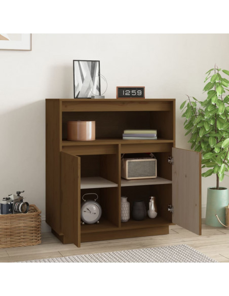 Credenza Miele 70x34x80 cm in Legno Massello di Pino