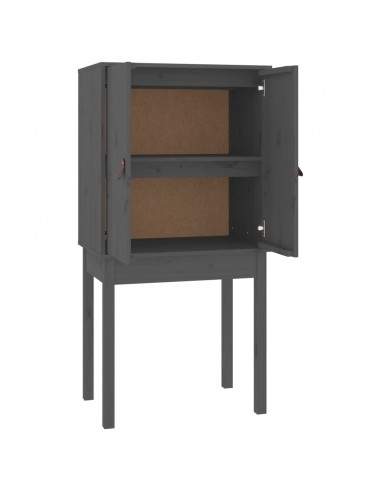 Credenza Grigia 60x40x120 cm in Legno Massello di Pino