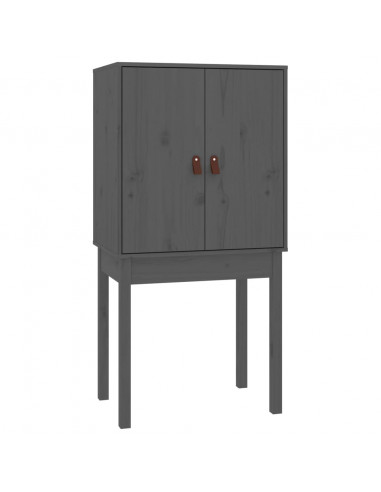 Credenza Grigia 60x40x120 cm in Legno Massello di Pino