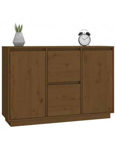 Credenza Marrone Miele 111x34x75 cm in Legno Massello di Pino