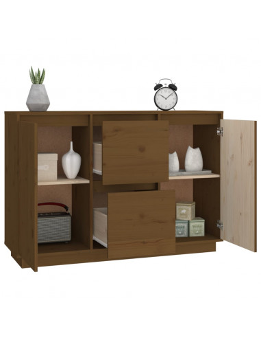 Credenza Marrone Miele 111x34x75 cm in Legno Massello di Pino