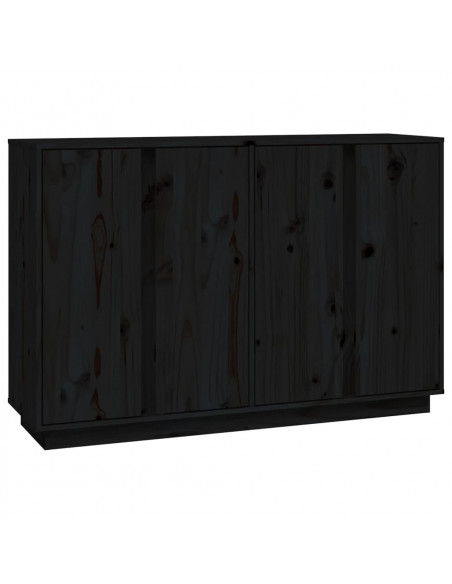 Credenza Nera 120x35x80 cm in Legno Massello di Pino