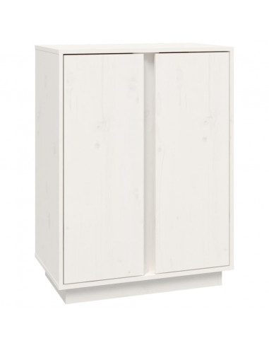 Credenza Bianca 60x35x80 cm in Legno Massello di Pino