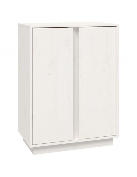 Credenza Bianca 60x35x80 cm in Legno Massello di Pino