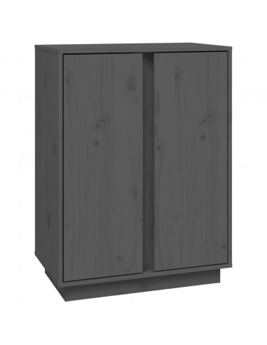 Credenza Grigia 60x35x80 cm in Legno Massello di Pino