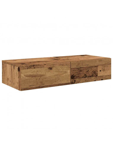 Scaffale a Parete con Cassetti Antico 80x33x17 cm in Truciolato
