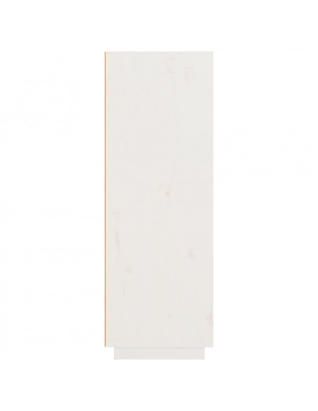 Credenza Bianca 89x40x116,5 cm in Legno Massello di Pino