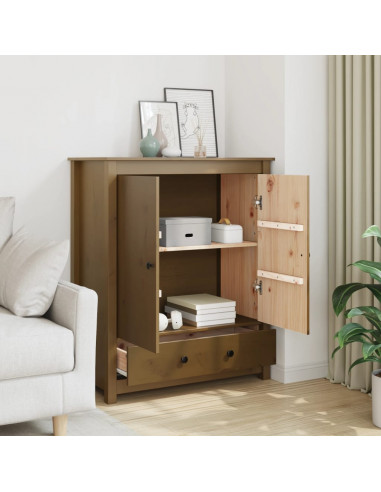 Credenza Miele 83x41,5x100 cm in Legno Massello di Pino