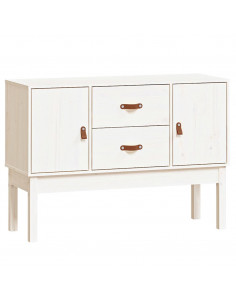 Credenza Bianca 110x40x78 cm in Legno Massello di Pino 2