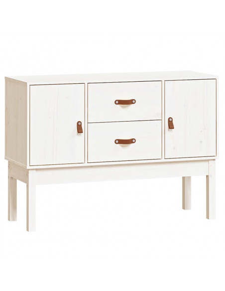 Credenza Bianca 110x40x78 cm in Legno Massello di Pino