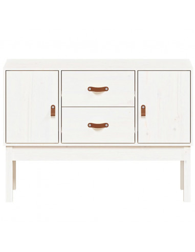 Credenza Bianca 110x40x78 cm in Legno Massello di Pino