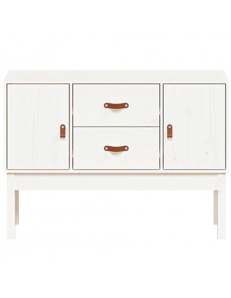 Credenza Bianca 110x40x78 cm in Legno Massello di Pino