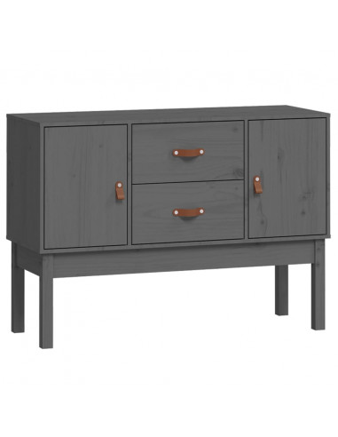 Credenza Grigia 110x40x78 cm in Legno Massello di Pino