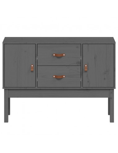 Credenza Grigia 110x40x78 cm in Legno Massello di Pino
