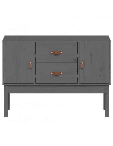 Credenza Grigia 110x40x78 cm in Legno Massello di Pino