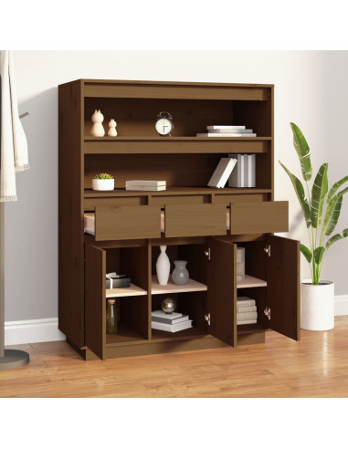 Credenza Miele 89x40x116,5 cm in Legno Massello di Pino