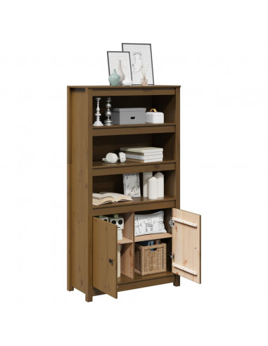 Credenza Miele 80x35x154 cm in Legno Massello di Pino