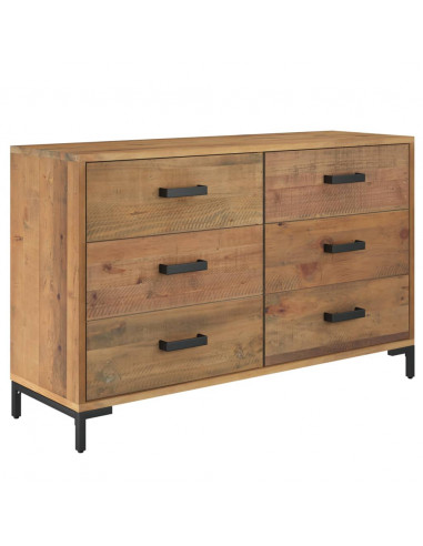 Credenza Marrone 110x35x70 cm in Legno Massello di Pino
