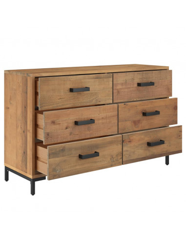 Credenza Marrone 110x35x70 cm in Legno Massello di Pino