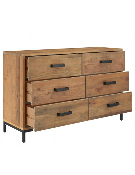 Credenza Marrone 110x35x70 cm in Legno Massello di Pino