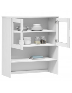 Piano Credenza MOLDE Bianco 90x35x100 cm Legno Massello di Pino 2