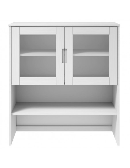Piano Credenza MOLDE Bianco 90x35x100 cm Legno Massello di Pino