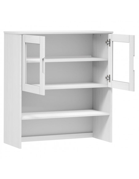 Piano Credenza MOLDE Bianco 90x35x100 cm Legno Massello di Pino