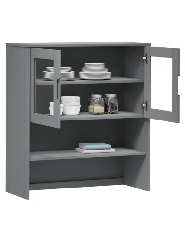 Piano Credenza MOLDE Grigio 90x35x100 cm Legno Massello di Pino